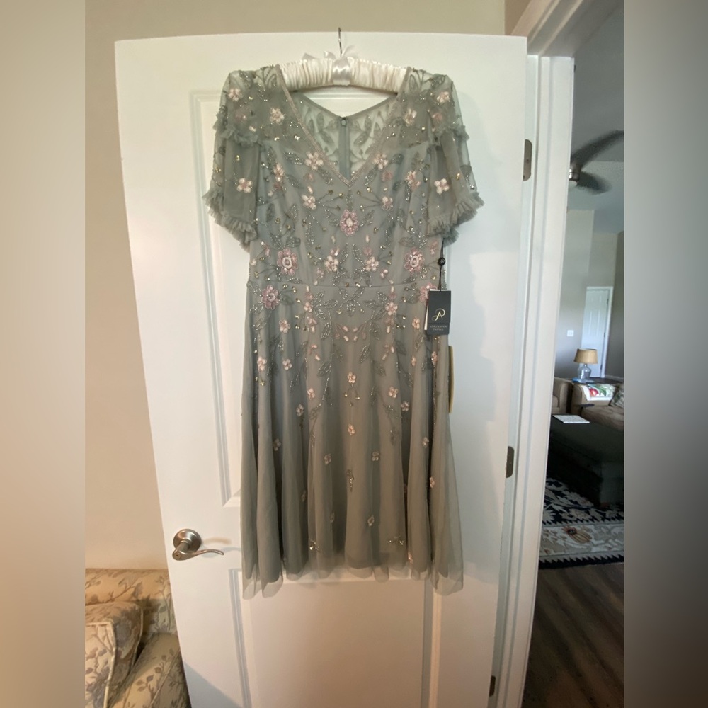 Adrianna Papell Beaded Midi Dress